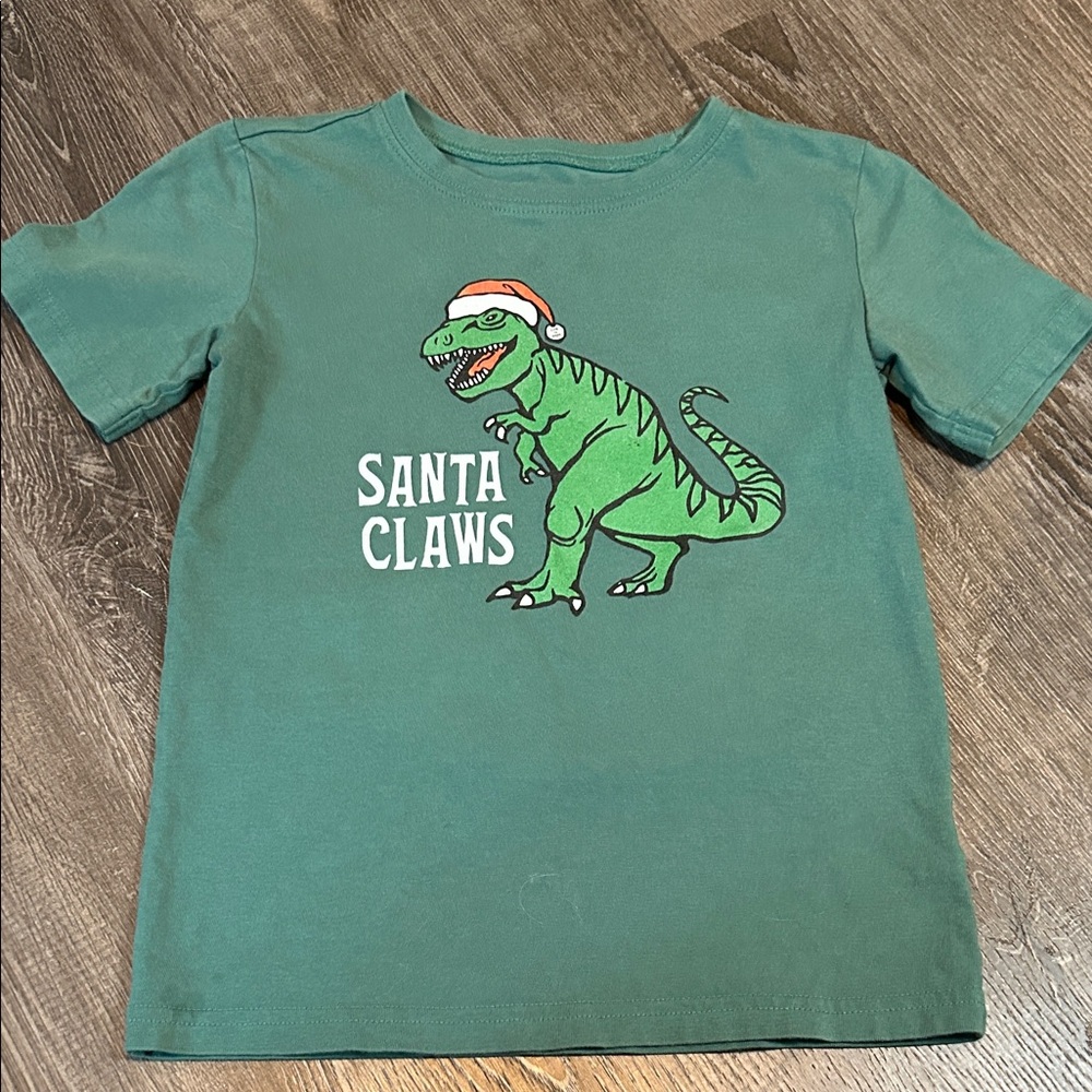 Life Is Good Green Santa Claws Kids Tee